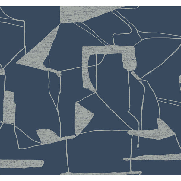 Kravet Design - Navy Wallcovering | Kravet