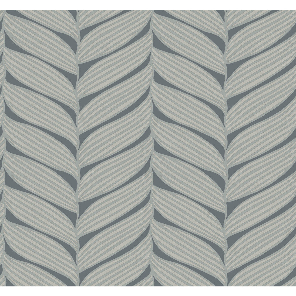 Kravet Design - W4106-1121 Charcoal | Kravet Design | Antonina Vella Modern Metals Second Edition | Botanical & Floral Metallic Wallcovering Print