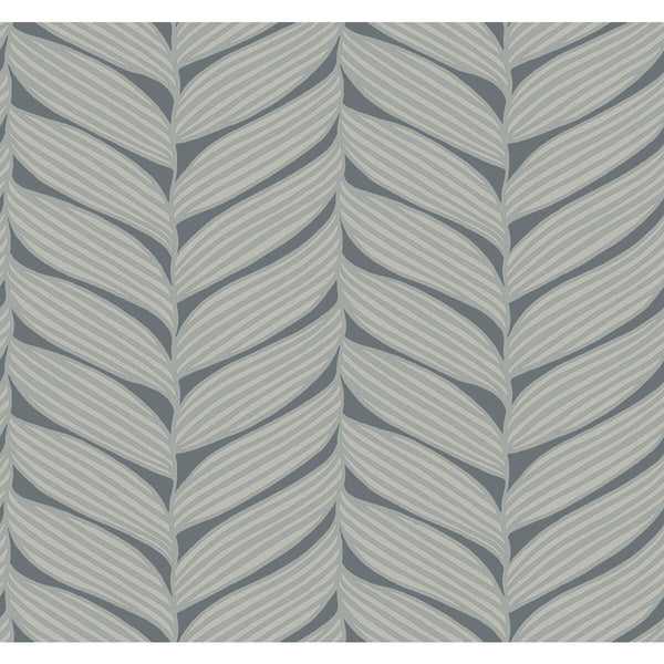 Kravet Design - W4106-1121 Charcoal | Kravet Design | Antonina Vella Modern Metals Second Edition | Botanical & Floral Metallic Wallcovering Print