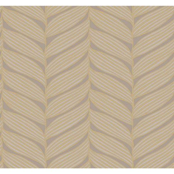 Kravet Design - W4106-411 Grey | Kravet Design | Antonina Vella Modern Metals Second Edition | Botanical & Floral Metallic Wallcovering Print