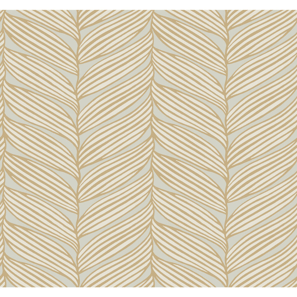 Kravet Design - W4106-416 Neutral | Kravet Design | Antonina Vella Modern Metals Second Edition | Botanical & Floral Metallic Wallcovering Print