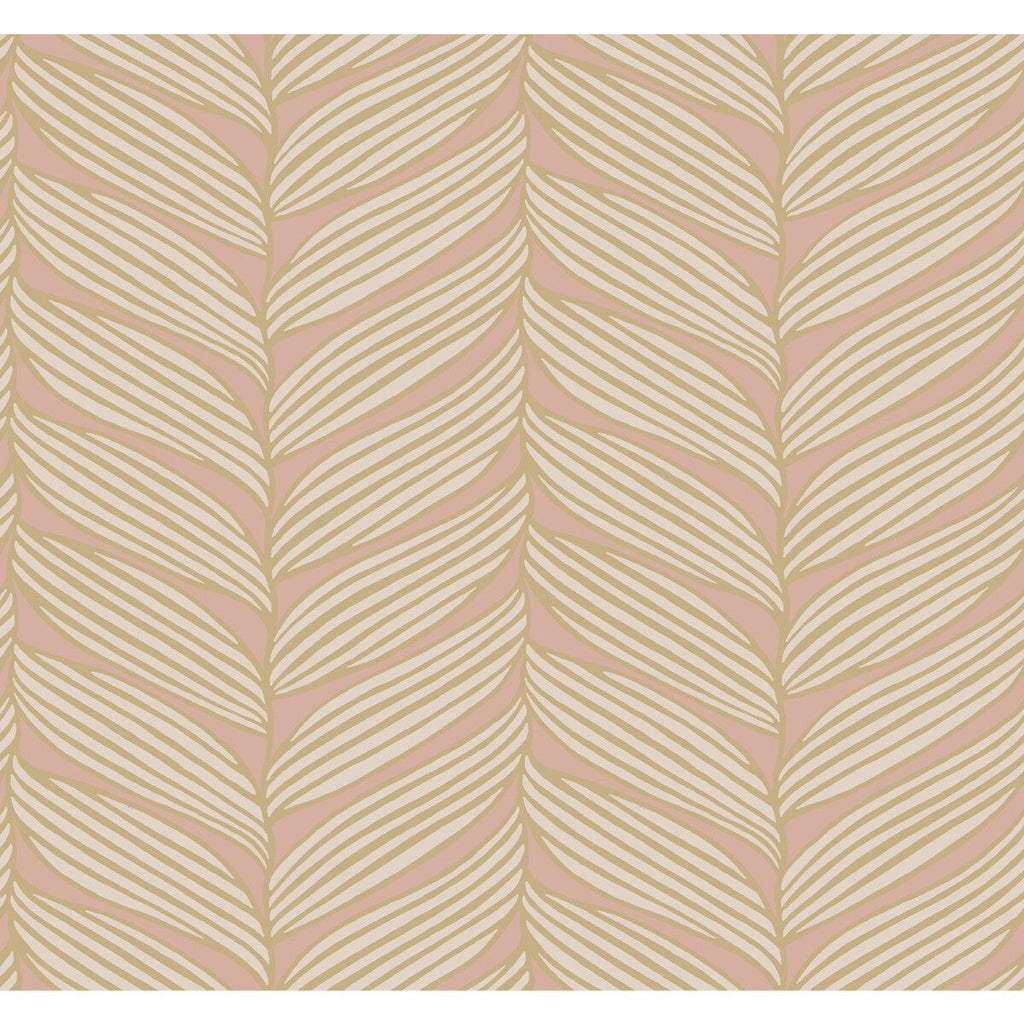 Kravet Design - W4106-417 Pink | Kravet Design | Antonina Vella Modern Metals Second Edition | Botanical & Floral Metallic Wallcovering Print