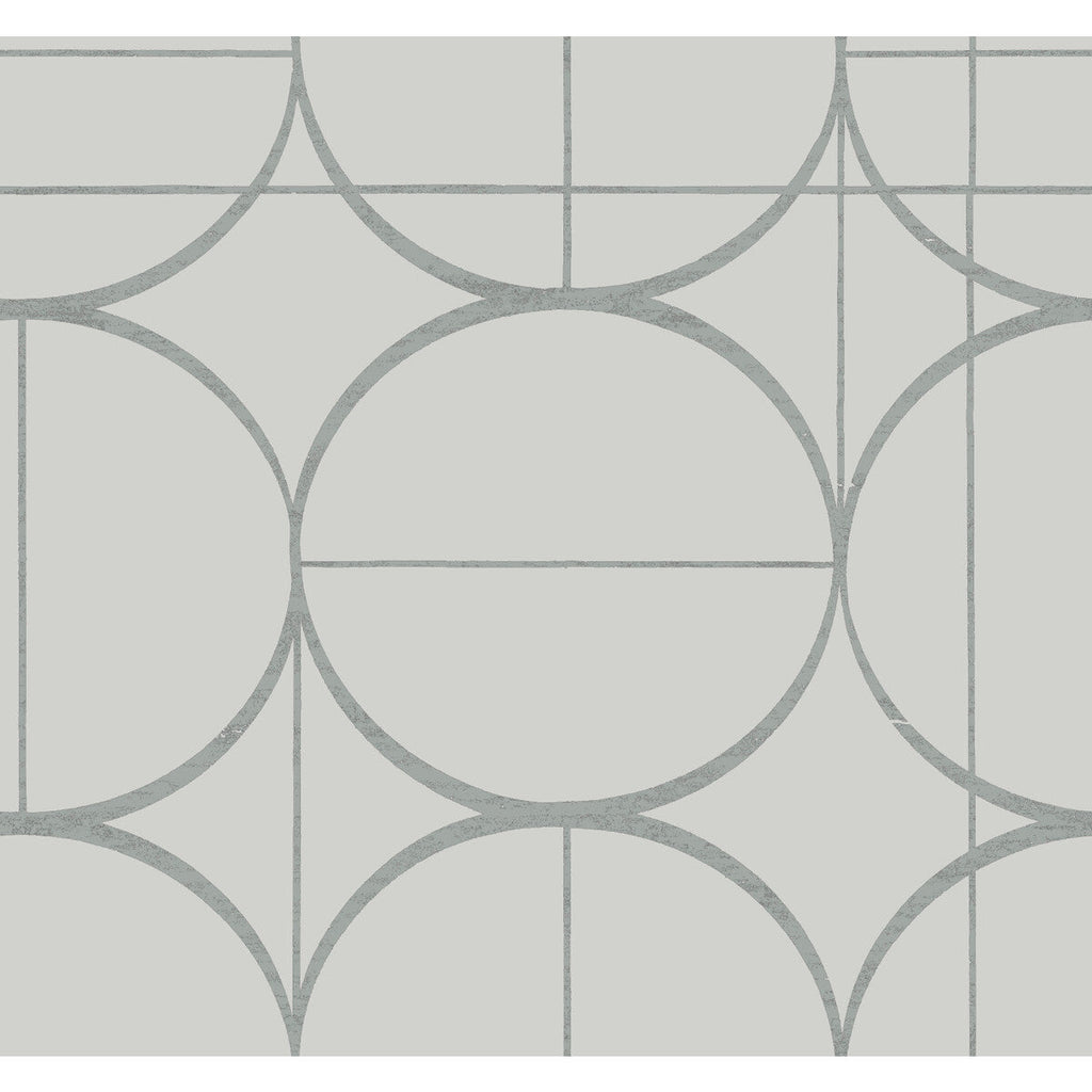 Kravet Design - W4107-11 Grey | Kravet Design | Antonina Vella Modern Metals Second Edition |Geometric Metallic Wallcovering Print