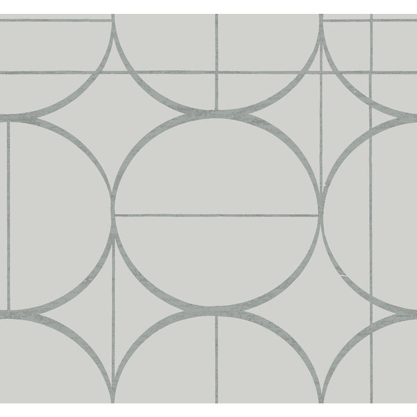Kravet Design - W4107-11 Grey | Kravet Design | Antonina Vella Modern Metals Second Edition |Geometric Metallic Wallcovering Print