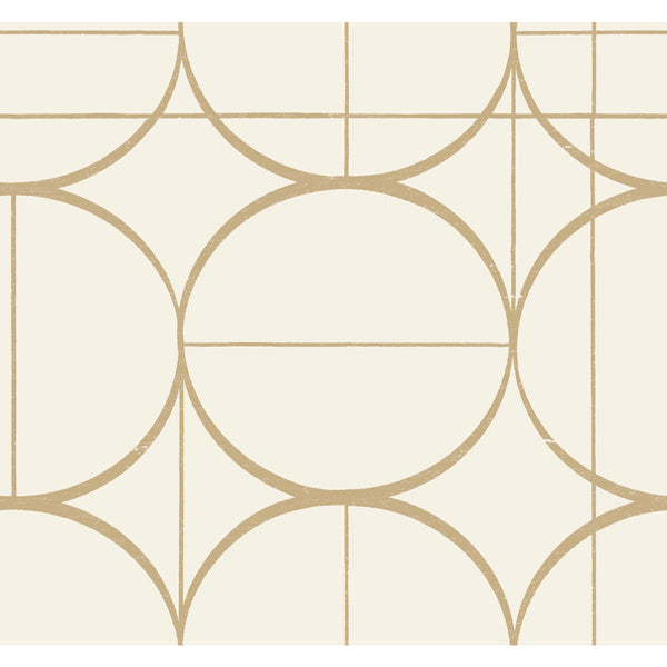 Kravet Design - W4107-416 Neutral | Kravet Design | Antonina Vella Modern Metals Second Edition |Geometric Metallic Wallcovering Print