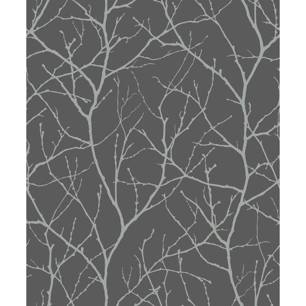 Kravet Design - W4109-1121 Grey | Kravet Design | Antonina Vella Modern Metals Second Edition | Botanical & Floral Metallic Wallcovering Print