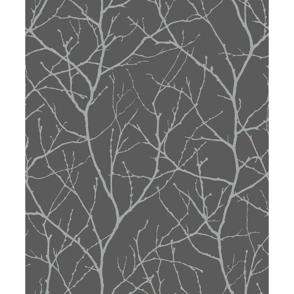 Kravet Design - W4109-1121 Grey | Kravet Design | Antonina Vella Modern Metals Second Edition | Botanical & Floral Metallic Wallcovering Print