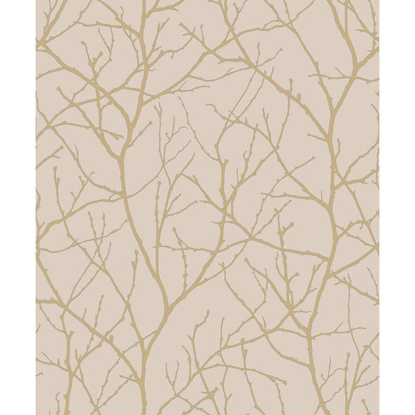 Kravet Design - W4109-416 Beige | Kravet Design | Antonina Vella Modern Metals Second Edition | Botanical & Floral Metallic Wallcovering Print