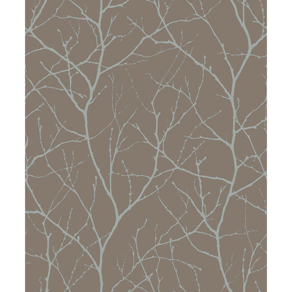 Kravet Design - W4109-611 Brown | Kravet Design | Antonina Vella Modern Metals Second Edition | Botanical & Floral Metallic Wallcovering Print