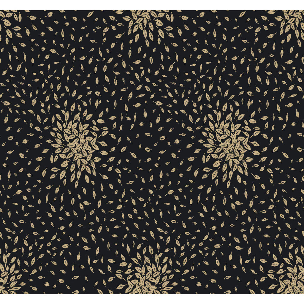 Kravet Design - W4110-84 Black | Kravet Design | Antonina Vella Modern Metals Second Edition | Botanical & Floral Metallic Wallcovering Print