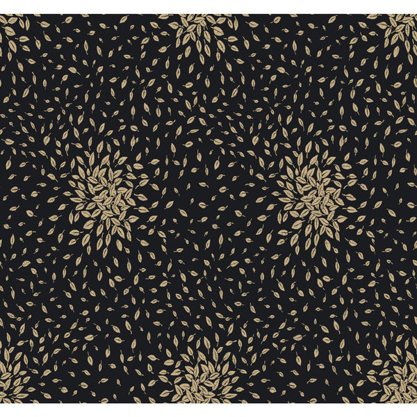 Kravet Design - W4110-84 Black | Kravet Design | Antonina Vella Modern Metals Second Edition | Botanical & Floral Metallic Wallcovering Print