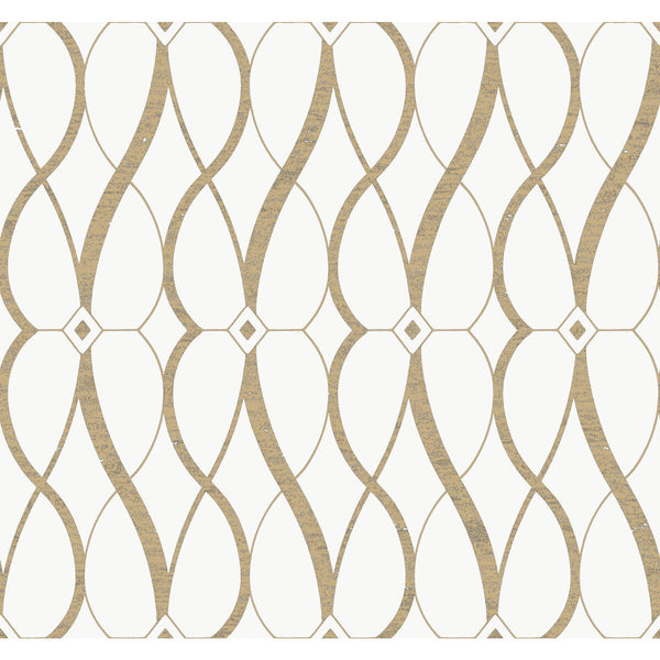 Kravet Design - W4111-14 Neutral | Kravet Design | Antonina Vella Modern Metals Second Edition |Geometric Metallic Wallcovering Print