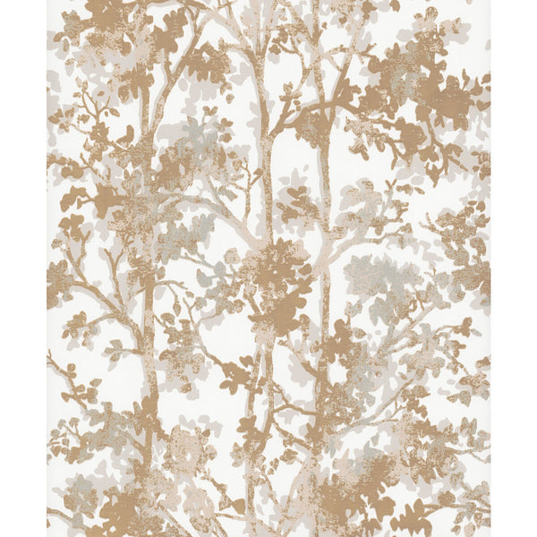 Kravet Design - W4113-14 White | Kravet Design | Antonina Vella Modern Metals Second Edition | Botanical & Floral Metallic Wallcovering Print