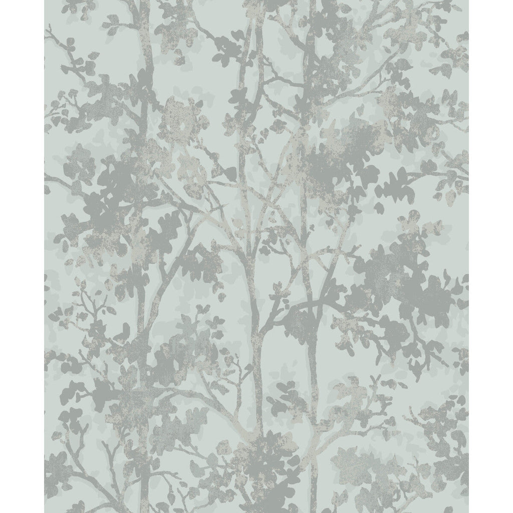 Kravet Design - W4113-1511 Blue | Kravet Design | Antonina Vella Modern Metals Second Edition | Botanical & Floral Metallic Wallcovering Print