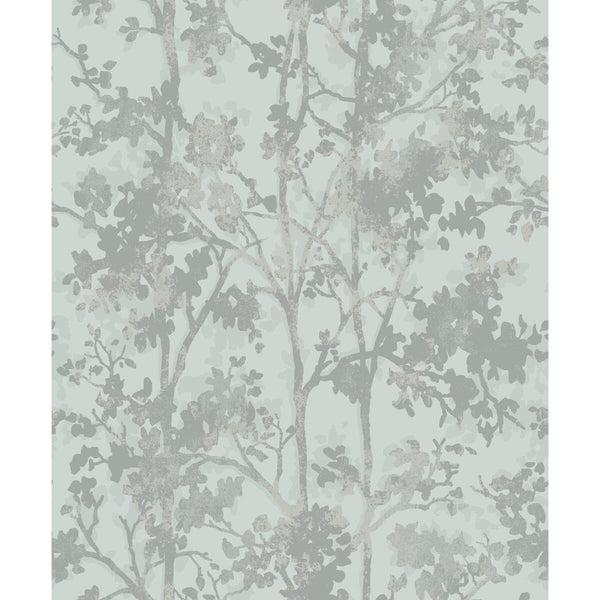 Kravet Design - W4113-1511 Blue | Kravet Design | Antonina Vella Modern Metals Second Edition | Botanical & Floral Metallic Wallcovering Print