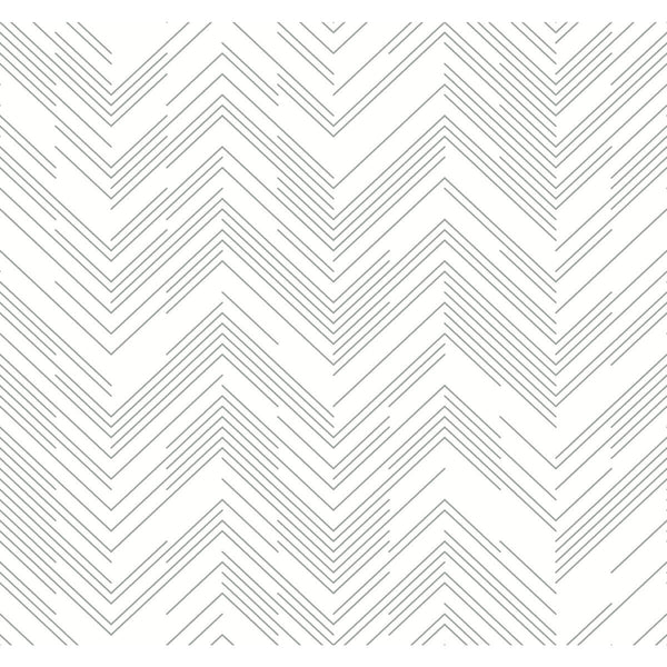 Kravet Design - W4114-1101 White | Kravet Design | Antonina Vella Modern Metals Second Edition |Herringbone/Tweed Metallic Wallcovering Print