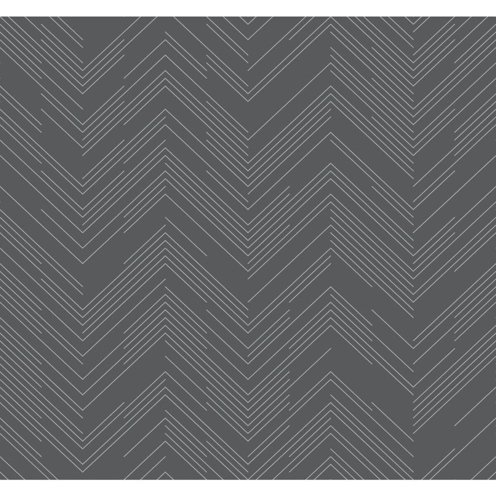 Kravet Design - W4114-1121 Grey | Kravet Design | Antonina Vella Modern Metals Second Edition |Herringbone/Tweed Metallic Wallcovering Print