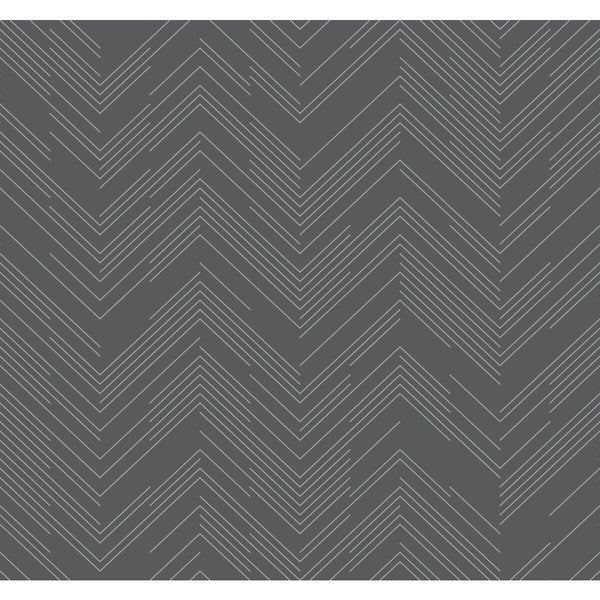 Kravet Design - W4114-1121 Grey | Kravet Design | Antonina Vella Modern Metals Second Edition |Herringbone/Tweed Metallic Wallcovering Print