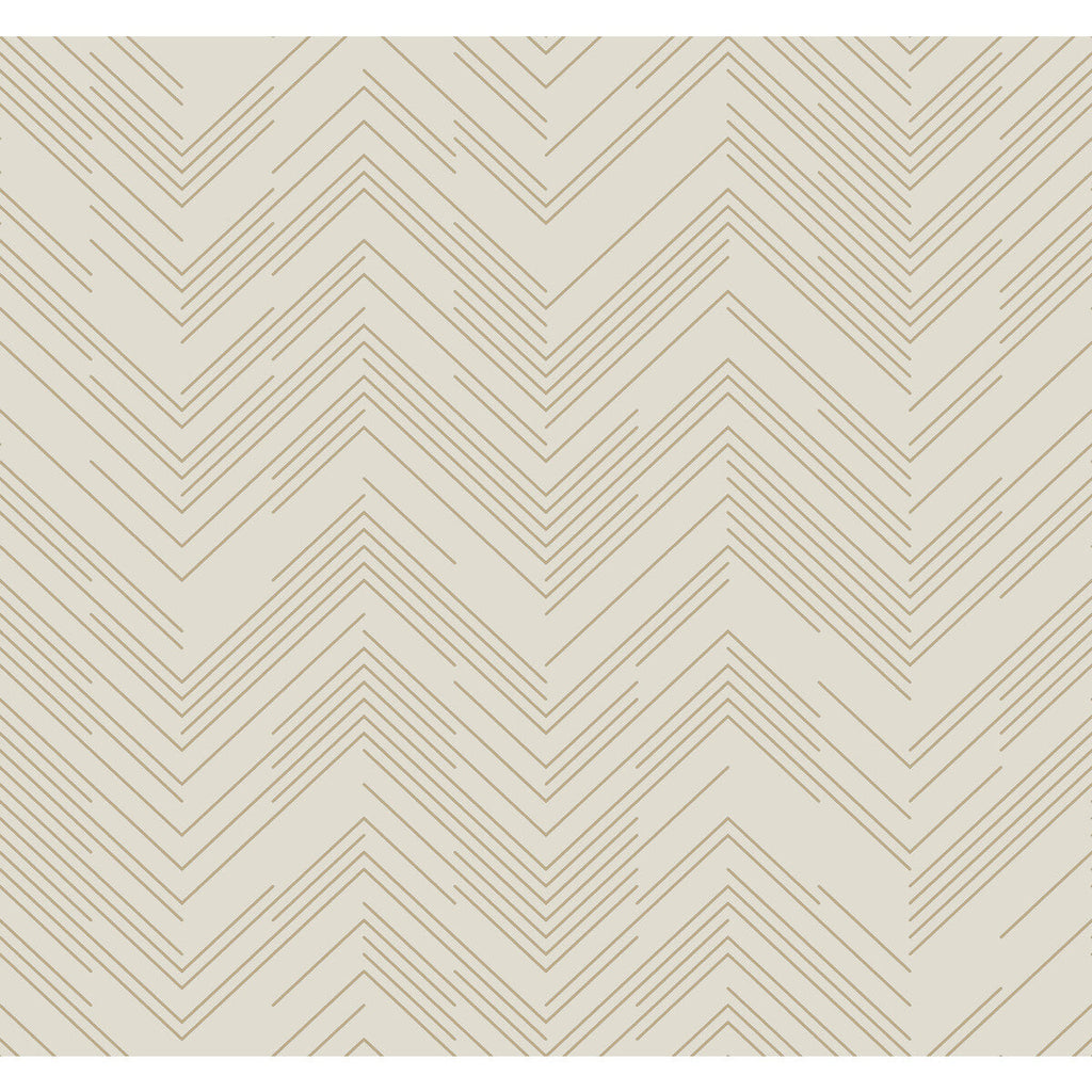 Kravet Design - W4114-416 Ivory | Kravet Design | Antonina Vella Modern Metals Second Edition |Herringbone/Tweed Metallic Wallcovering Print