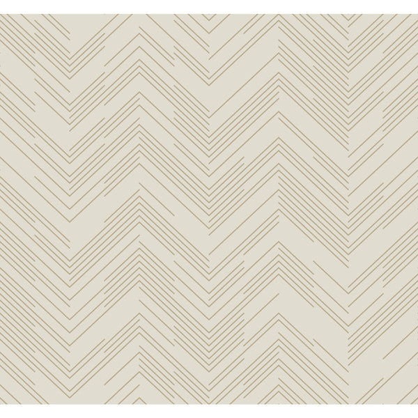 Kravet Design - W4114-416 Ivory | Kravet Design | Antonina Vella Modern Metals Second Edition |Herringbone/Tweed Metallic Wallcovering Print
