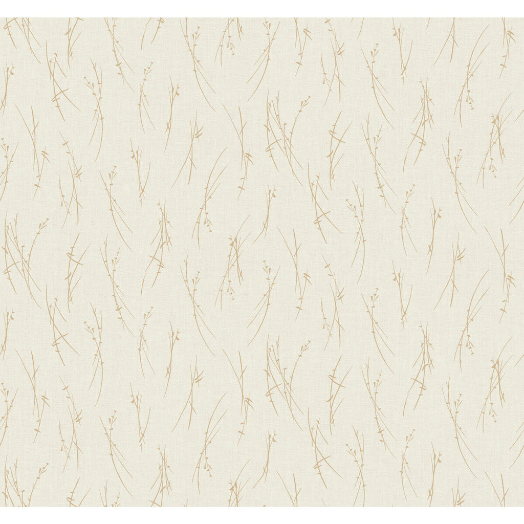 Kravet Design - W4115-14 Ivory | Kravet Design | Antonina Vella Modern Metals Second Edition | Botanical & Floral Metallic Wallcovering Print