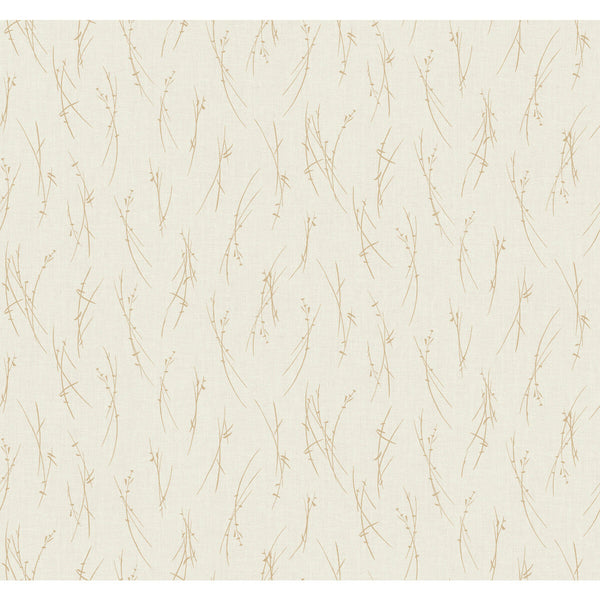 Kravet Design - W4115-14 Ivory | Kravet Design | Antonina Vella Modern Metals Second Edition | Botanical & Floral Metallic Wallcovering Print