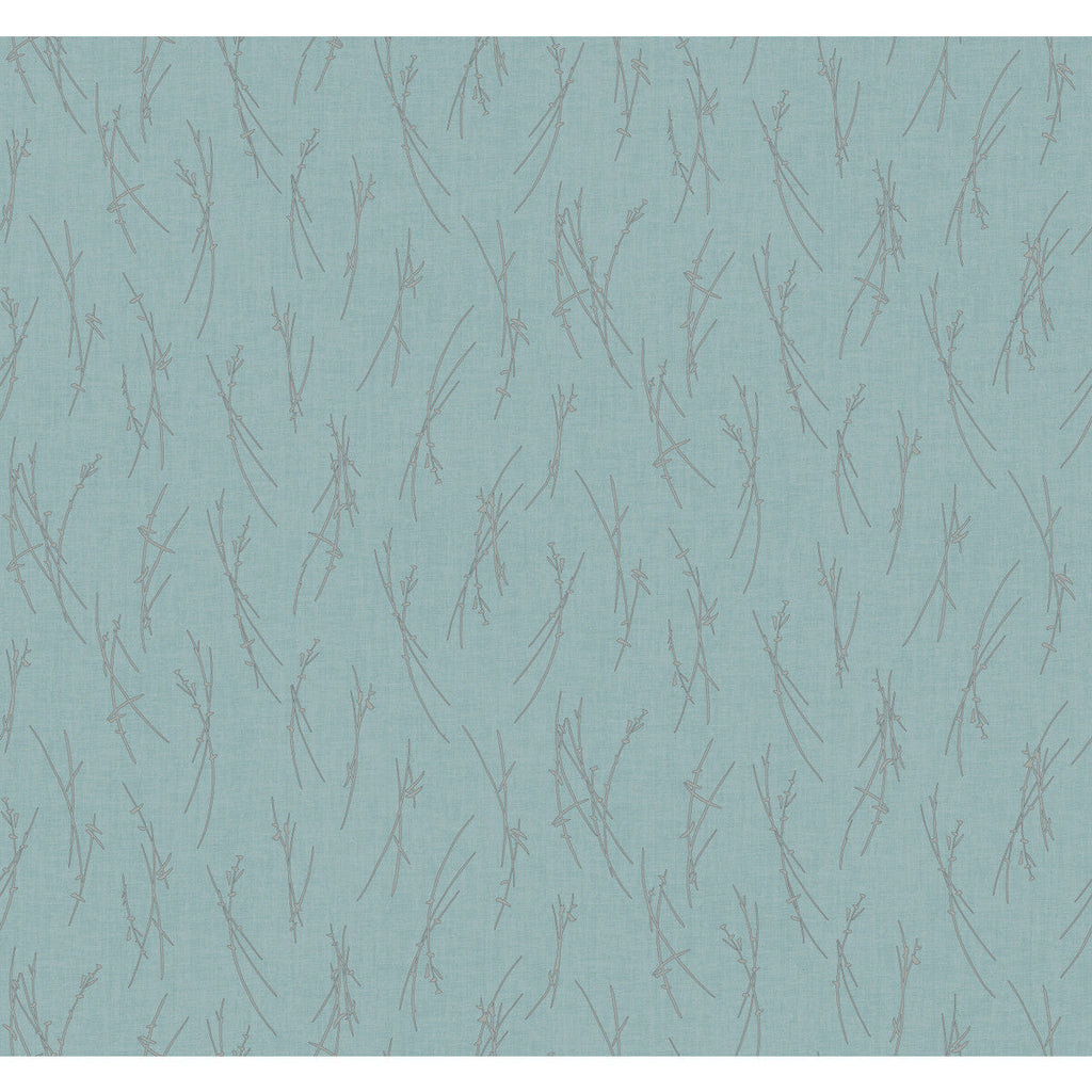 Kravet Design - W4115-511 Blue | Kravet Design | Antonina Vella Modern Metals Second Edition | Botanical & Floral Metallic Wallcovering Print