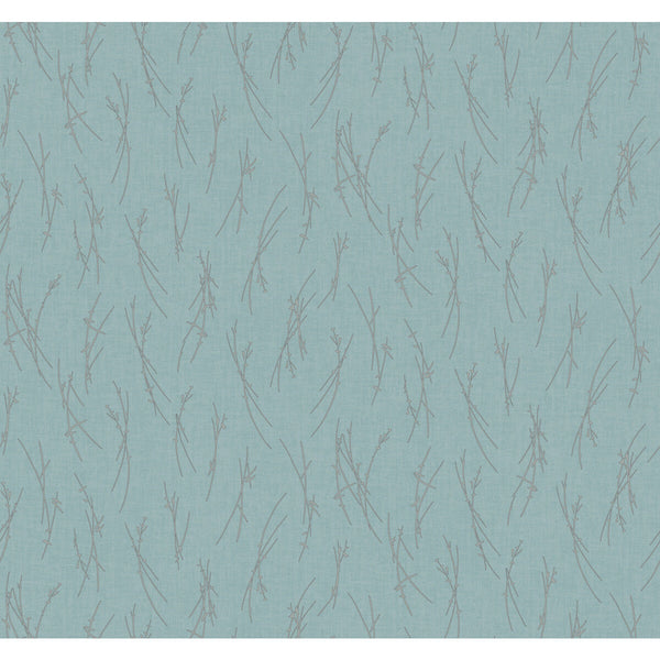 Kravet Design - W4115-511 Blue | Kravet Design | Antonina Vella Modern Metals Second Edition | Botanical & Floral Metallic Wallcovering Print
