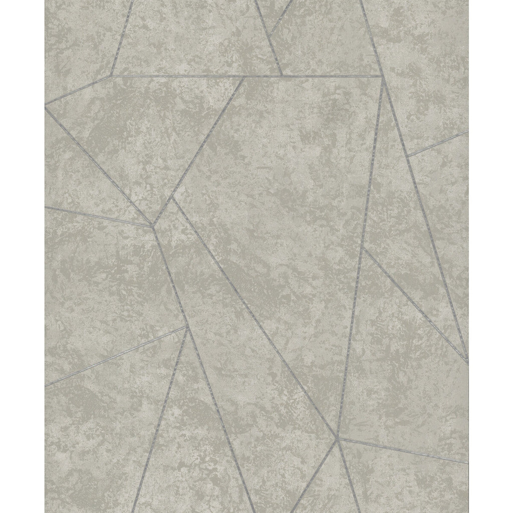 Kravet Design - W4116-1121 Grey | Kravet Design | Antonina Vella Modern Metals Second Edition |Geometric Metallic Wallcovering Print