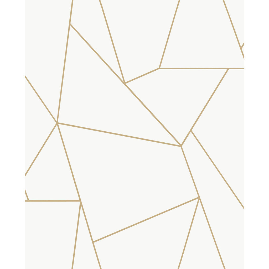 Kravet Design - W4116-14 Ivory | Kravet Design | Antonina Vella Modern Metals Second Edition |Geometric Metallic Wallcovering Print