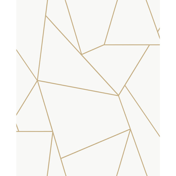 Kravet Design - W4116-14 Ivory | Kravet Design | Antonina Vella Modern Metals Second Edition |Geometric Metallic Wallcovering Print