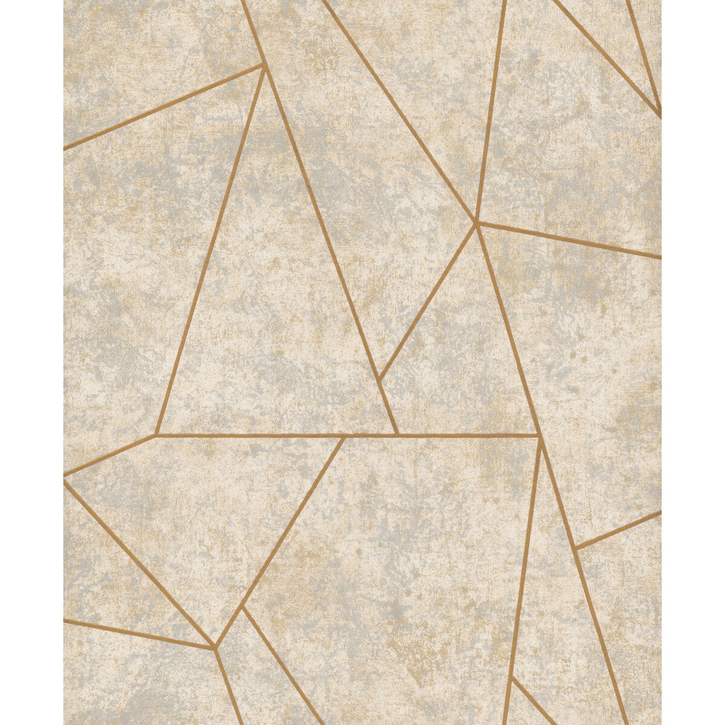 Kravet Design - W4116-1611 Neutral | Kravet Design | Antonina Vella Modern Metals Second Edition |Geometric Metallic Wallcovering Print