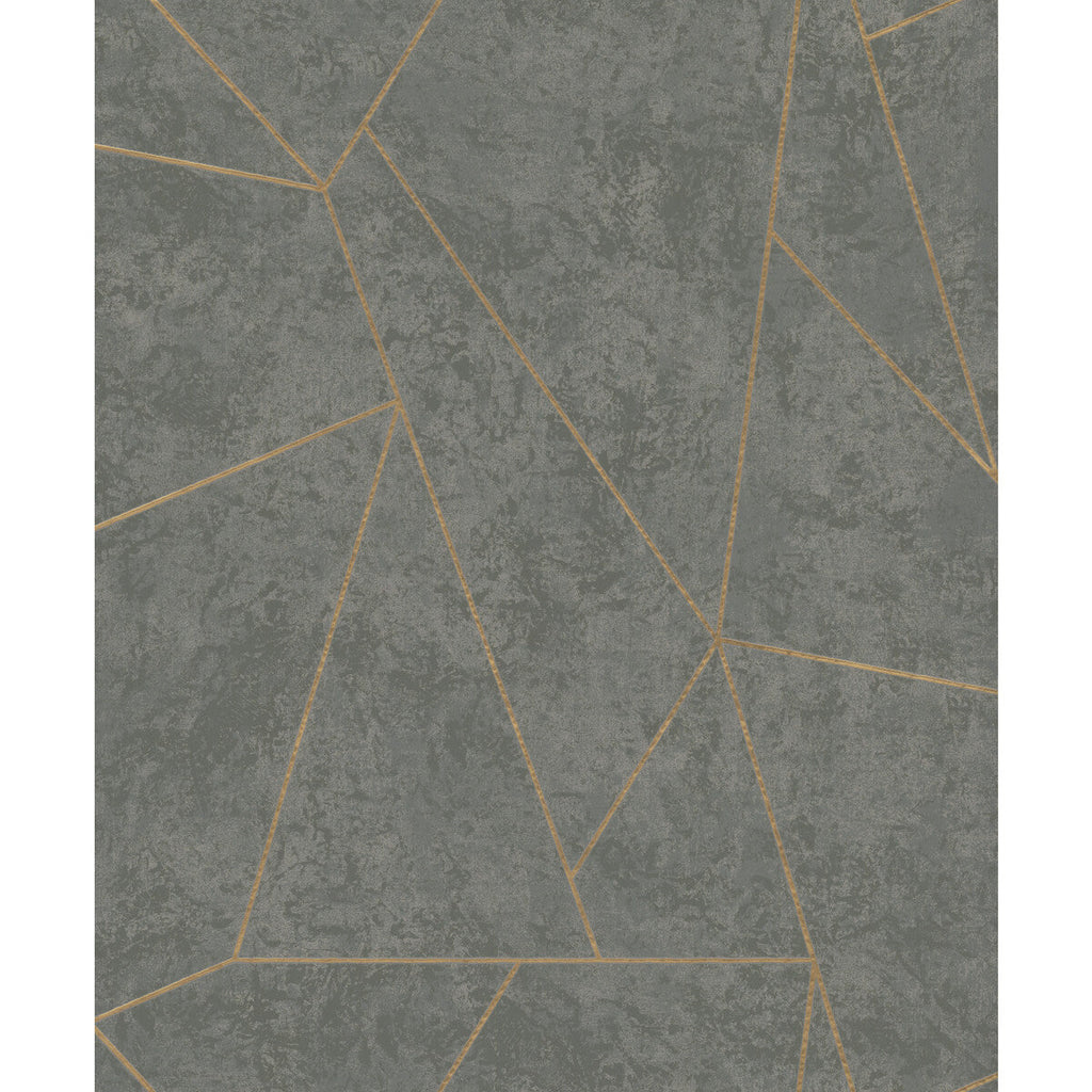 Kravet Design - W4116-411 Grey | Kravet Design | Antonina Vella Modern Metals Second Edition |Geometric Metallic Wallcovering Print