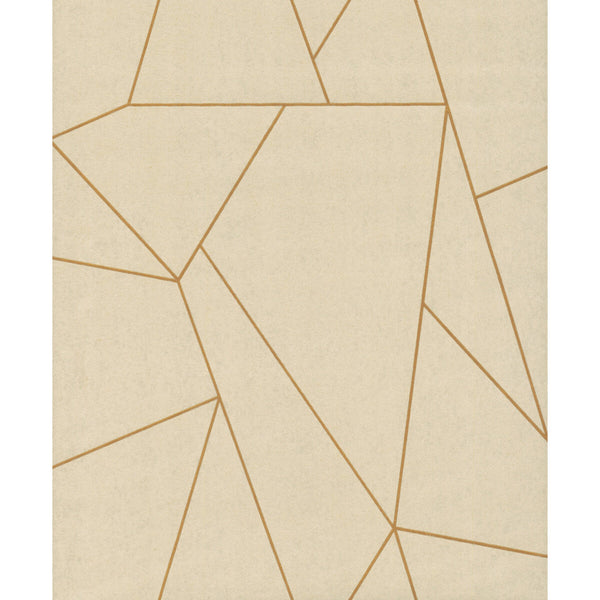 Kravet Design - W4116-416 Neutral | Kravet Design | Antonina Vella Modern Metals Second Edition |Geometric Metallic Wallcovering Print