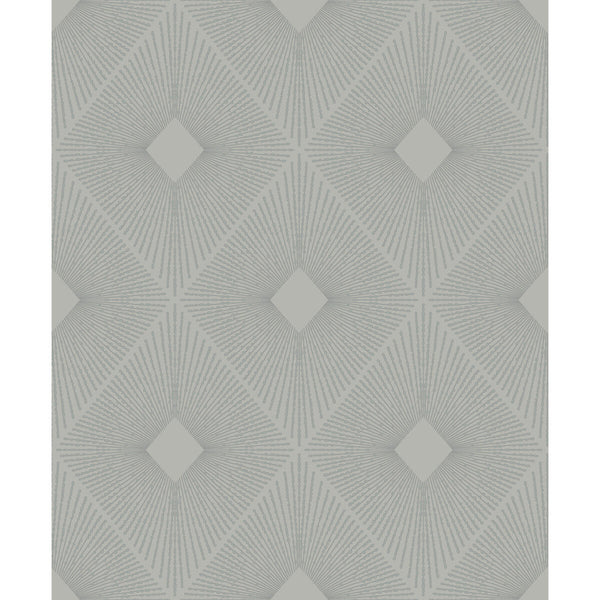 Kravet Design - W4117-11 Light Grey | Kravet Design | Antonina Vella Modern Metals Second Edition |Diamond Metallic Wallcovering Print