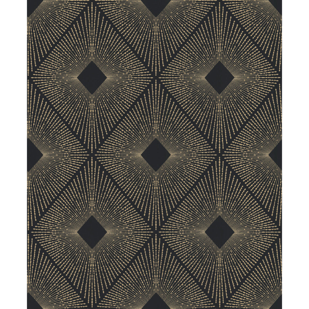 Kravet Design - W4117-84 Black | Kravet Design | Antonina Vella Modern Metals Second Edition |Diamond Metallic Wallcovering Print