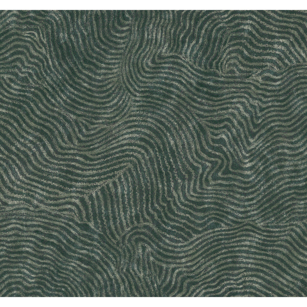 Kravet Design - W4123-3 Green | Kravet Design | New Origins | Abstract Metallic Wallcovering Print