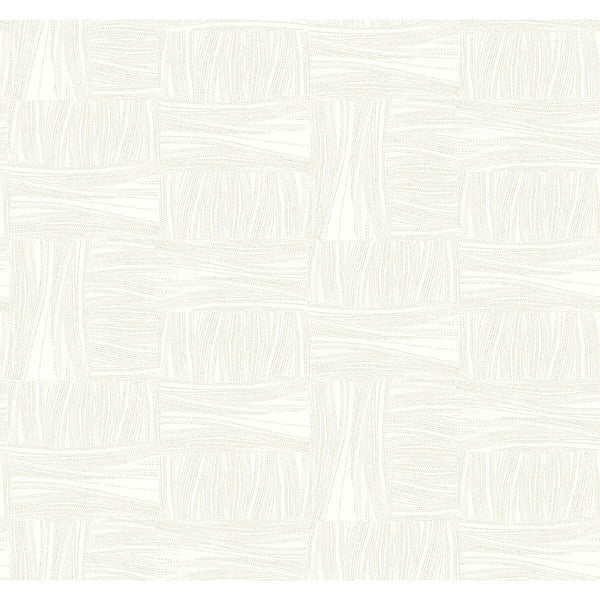 W4124-1 White | Kravet Design | New Origins |Geometric Metallic Wallcovering Print