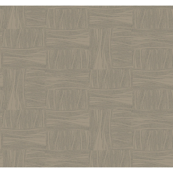 Kravet Design - W4124-611 Brown | Kravet Design | New Origins |Geometric Metallic Wallcovering Print