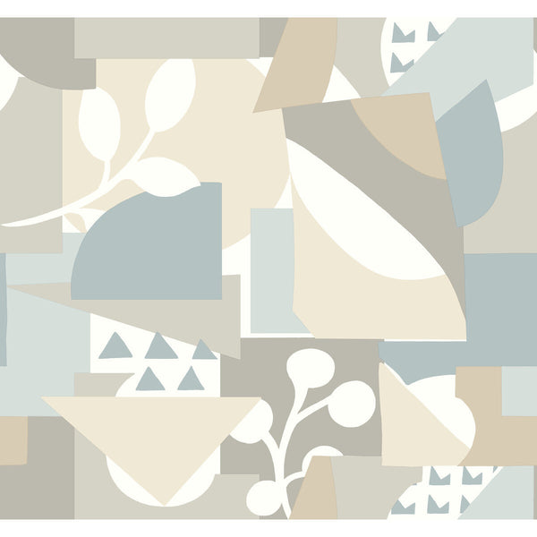 Kravet Design - W4127-1516 Light Blue | Kravet Design | New Origins | Abstract Geometric Wallcovering Print