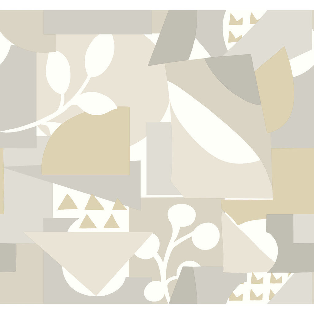 Kravet Design - W4127-1611 Beige | Kravet Design | New Origins | Abstract Geometric Wallcovering Print
