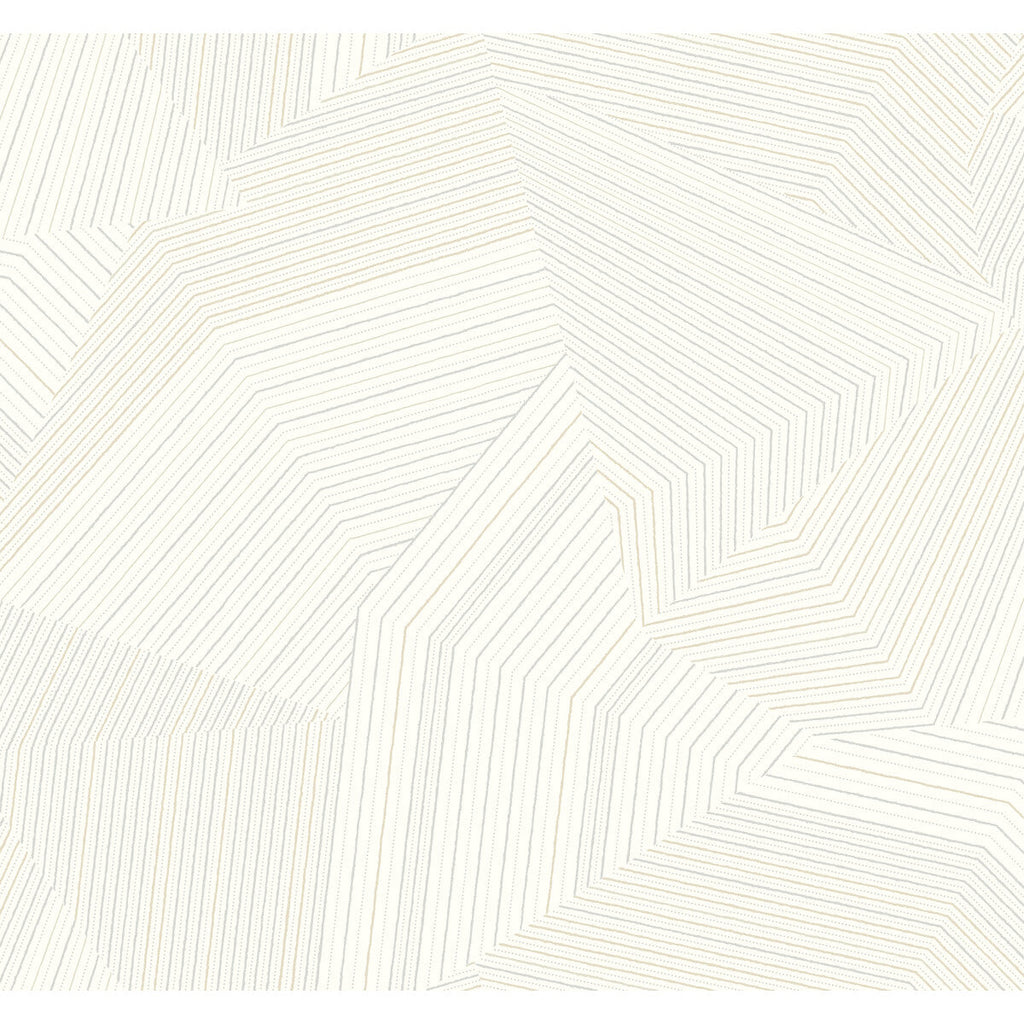 Kravet Design - W4128-1101 White | Kravet Design | New Origins |Geometric Metallic Wallcovering Print
