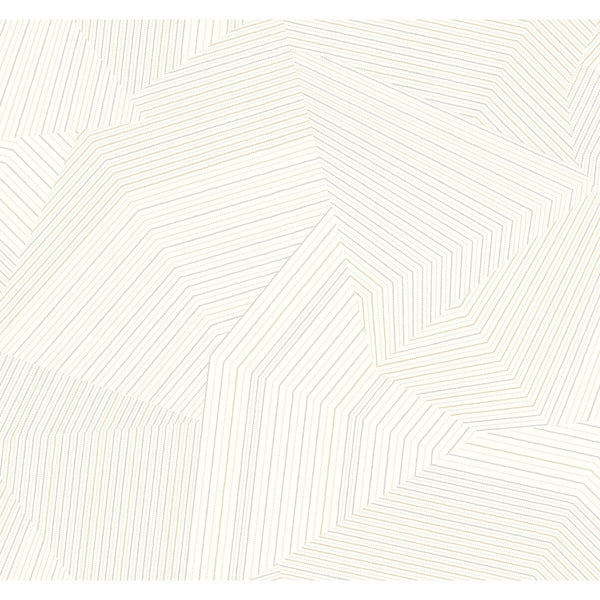 Kravet Design - W4128-1101 White | Kravet Design | New Origins |Geometric Metallic Wallcovering Print