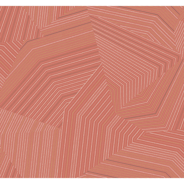 Kravet Design - W4128-119 Red | Kravet Design | New Origins |Geometric Metallic Wallcovering Print