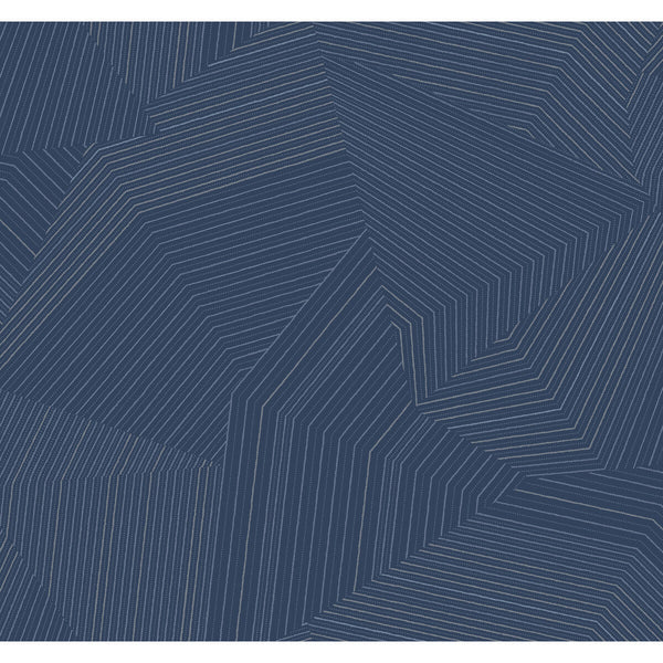Kravet Design - W4128-50 Dark Blue | Kravet Design | New Origins |Geometric Metallic Wallcovering Print