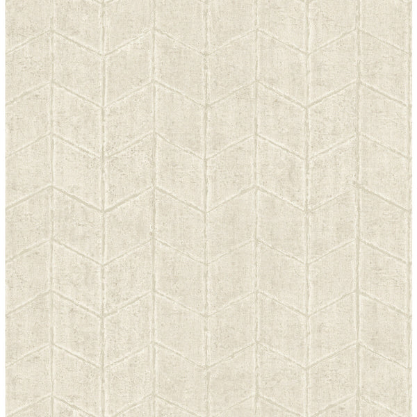 W4129-1 White | Kravet Design | New Origins |Herringbone/Tweed Metallic Wallcovering Print