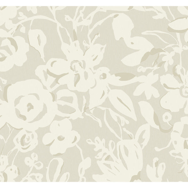 Kravet Design - W4134-106 Taupe | Kravet Design | Blooms Second Edition Resource Library | Botanical & Floral Metallic Wallcovering Print