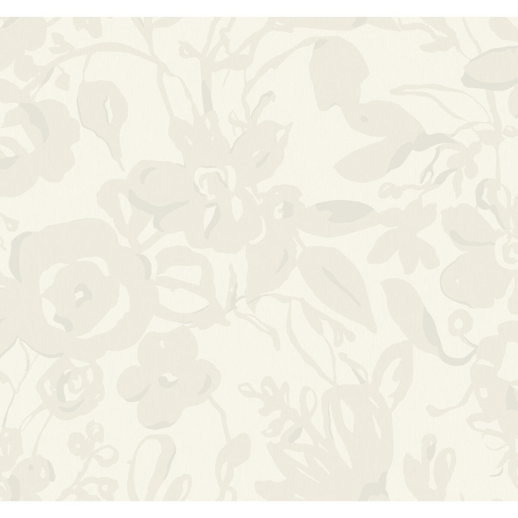 Kravet Design - W4134-1 Ivory | Kravet Design | Blooms Second Edition Resource Library | Botanical & Floral Metallic Wallcovering Print