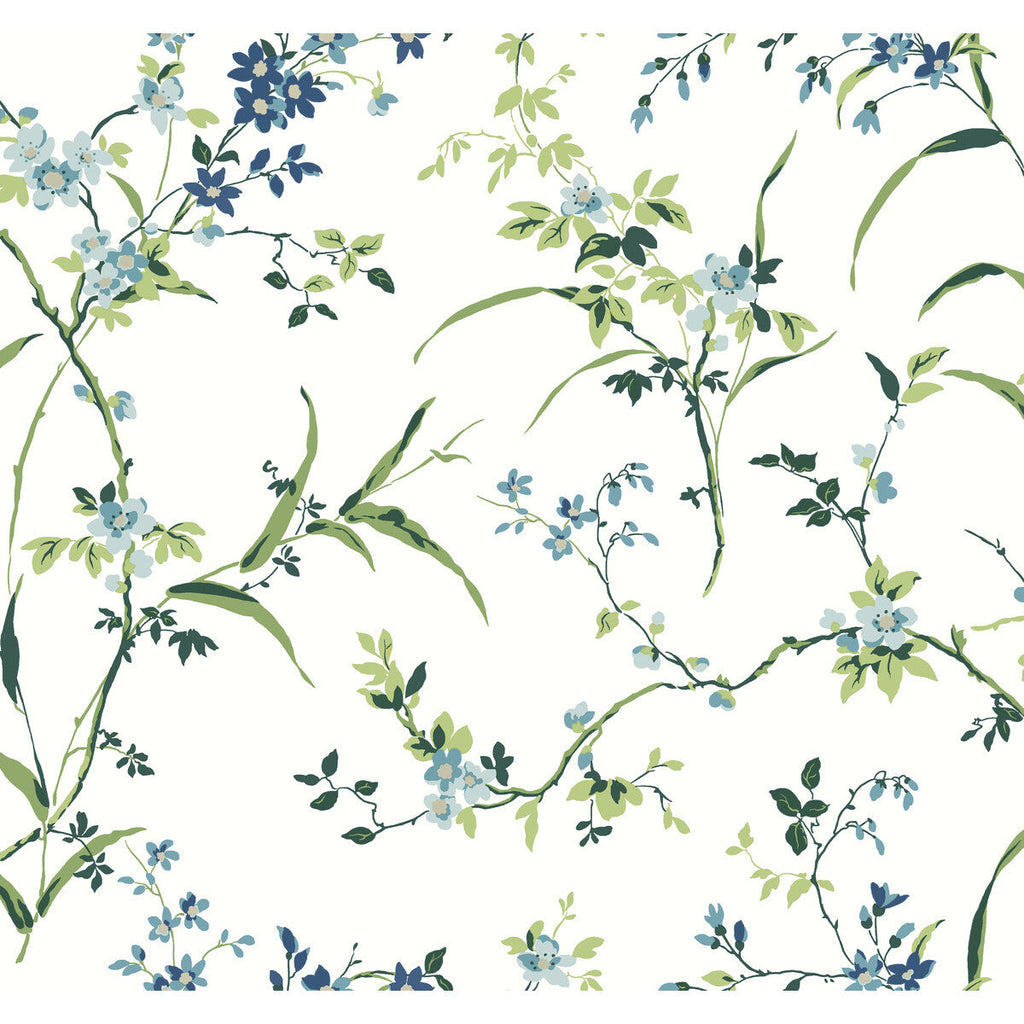 Kravet Design - W4135-315 Blue | Kravet Design | Blooms Second Edition Resource Library | Botanical & Floral Wallcovering Print