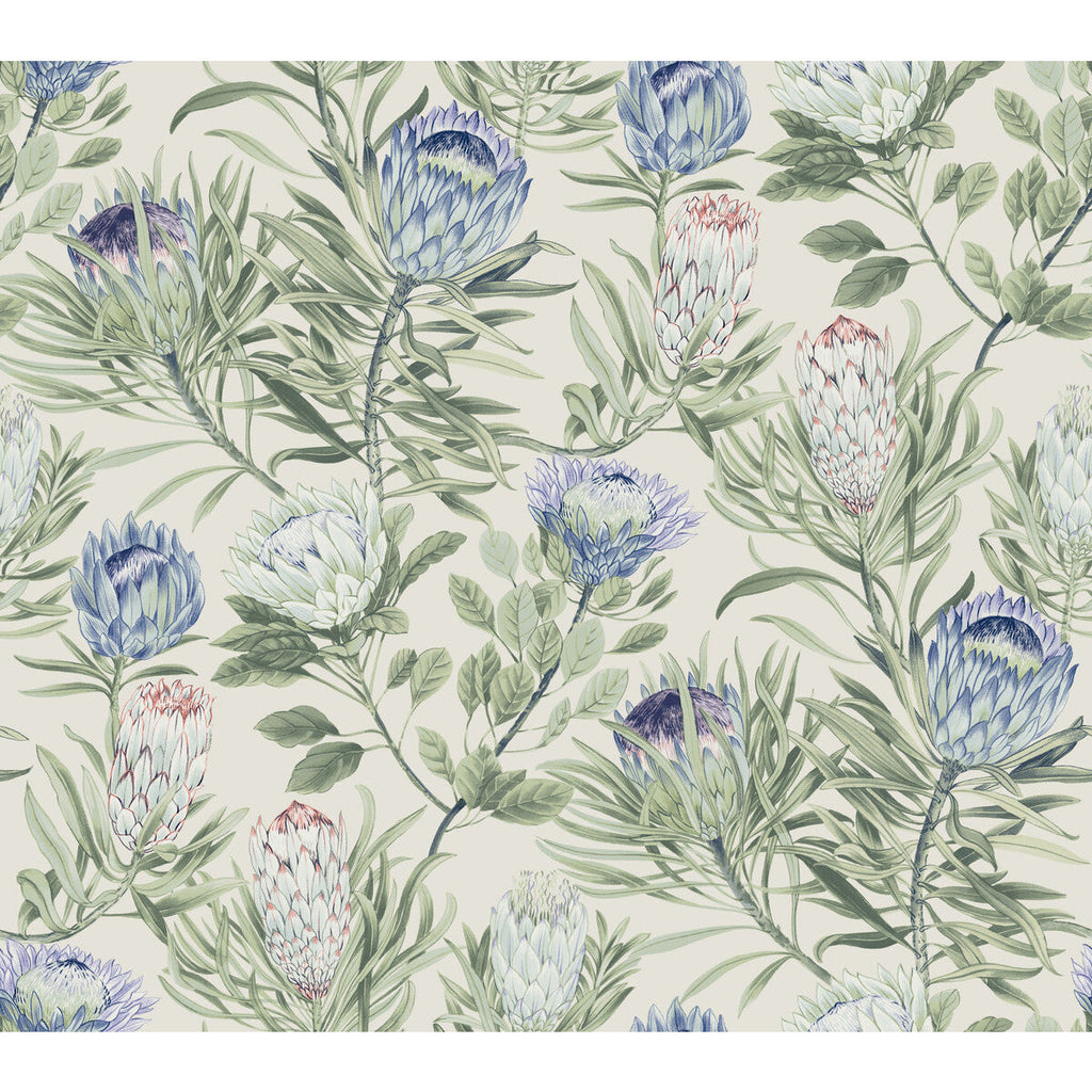 Kravet Design - W4136-510 Blue | Kravet Design | Blooms Second Edition Resource Library | Botanical & Floral Wallcovering Print